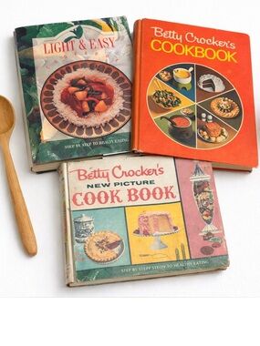 Vintage Betty Crocker Cookbook Bundle + Light & Easy Cookbooks bundle of 3